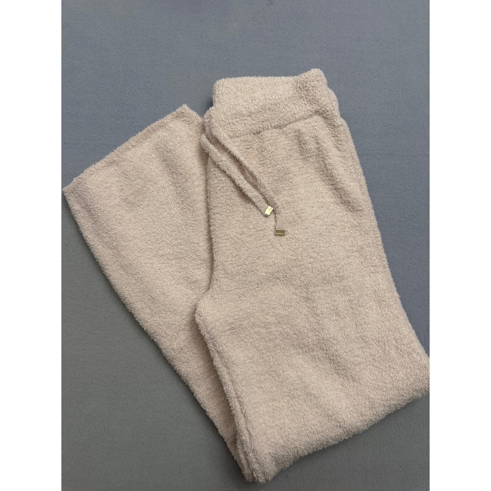 Cupcakes and Cashmere Beige Popcorn Fuzzy Knit Wide Leg Lounge Pants Small